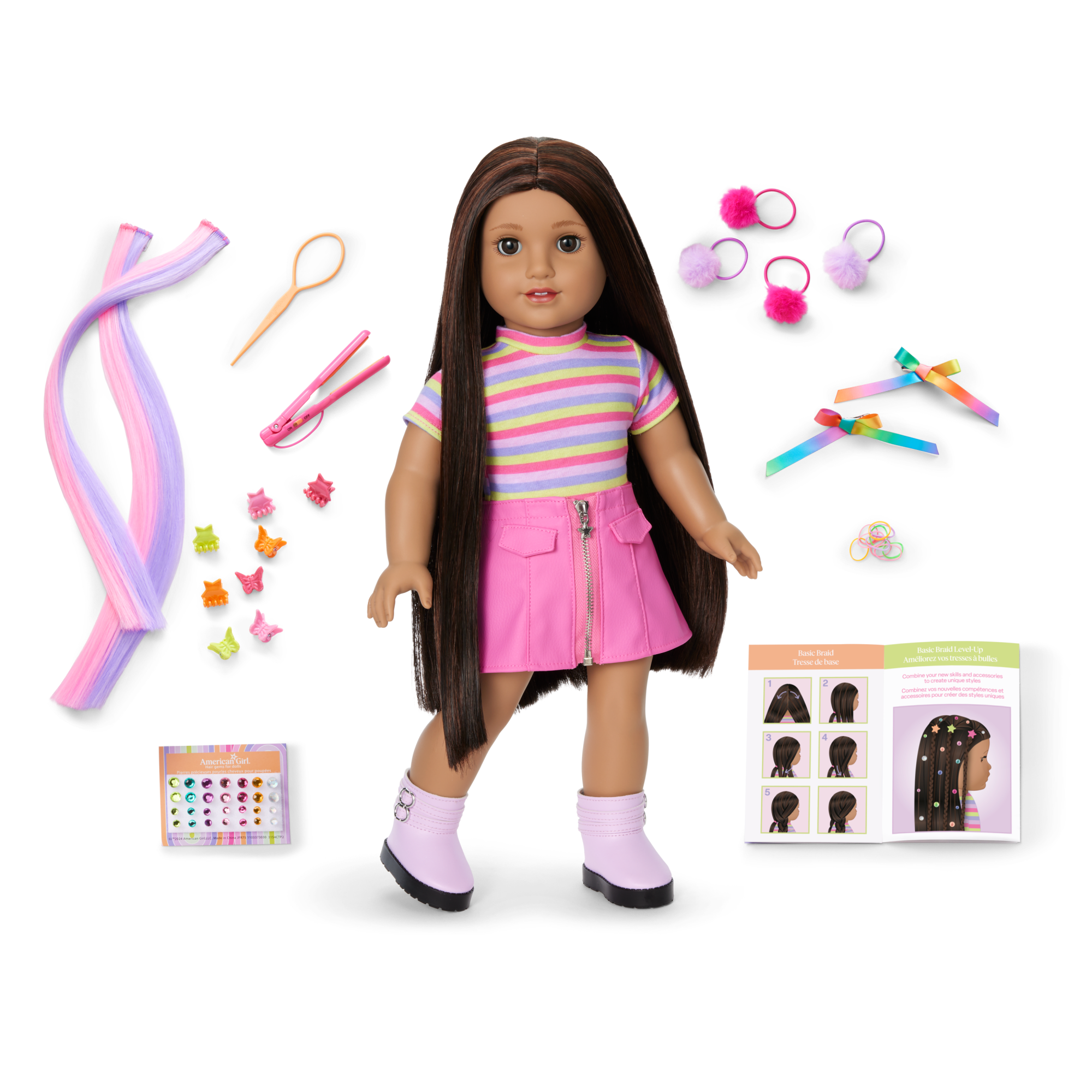 Long Hair Looks By Truly Me 18-Inch Doll #134 & Hair Accessories