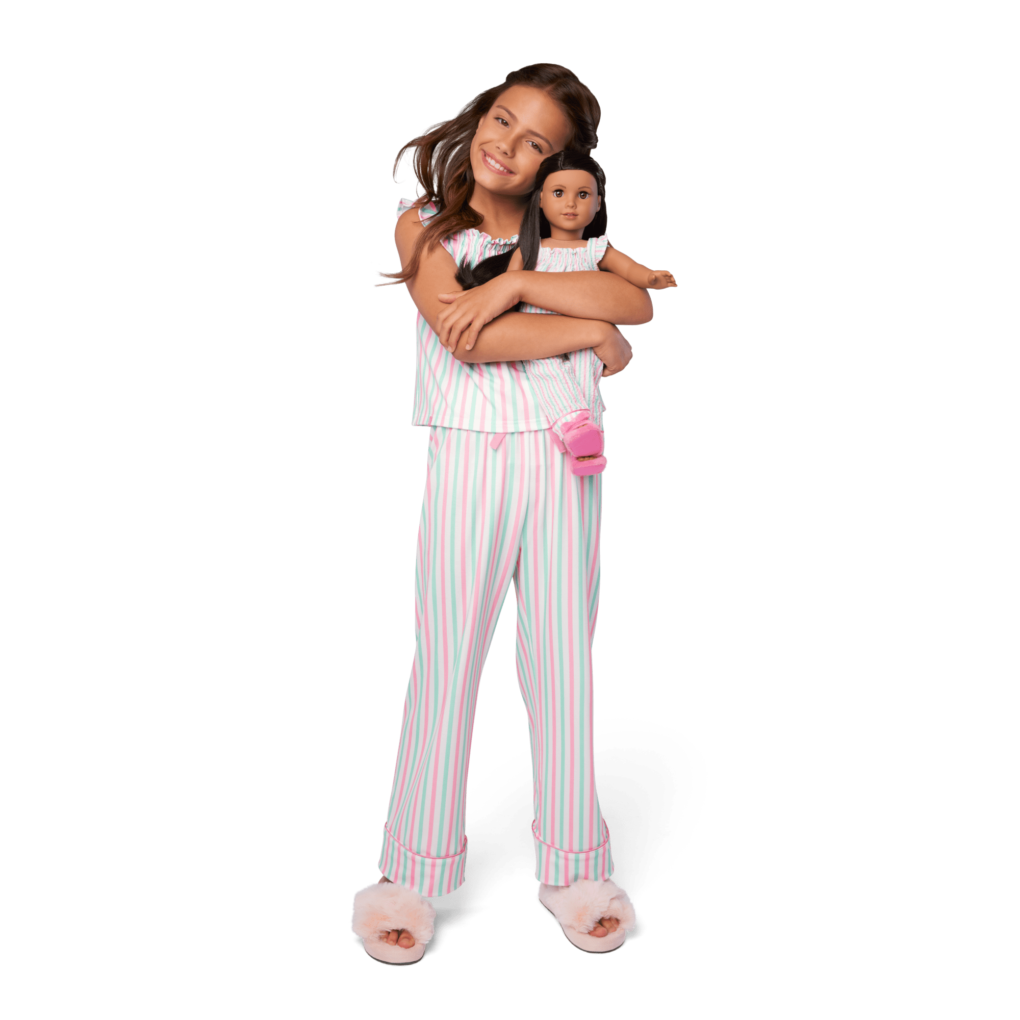 Raquel's Coastal Stripes Pajamas For Girls & 18-Inch Dolls