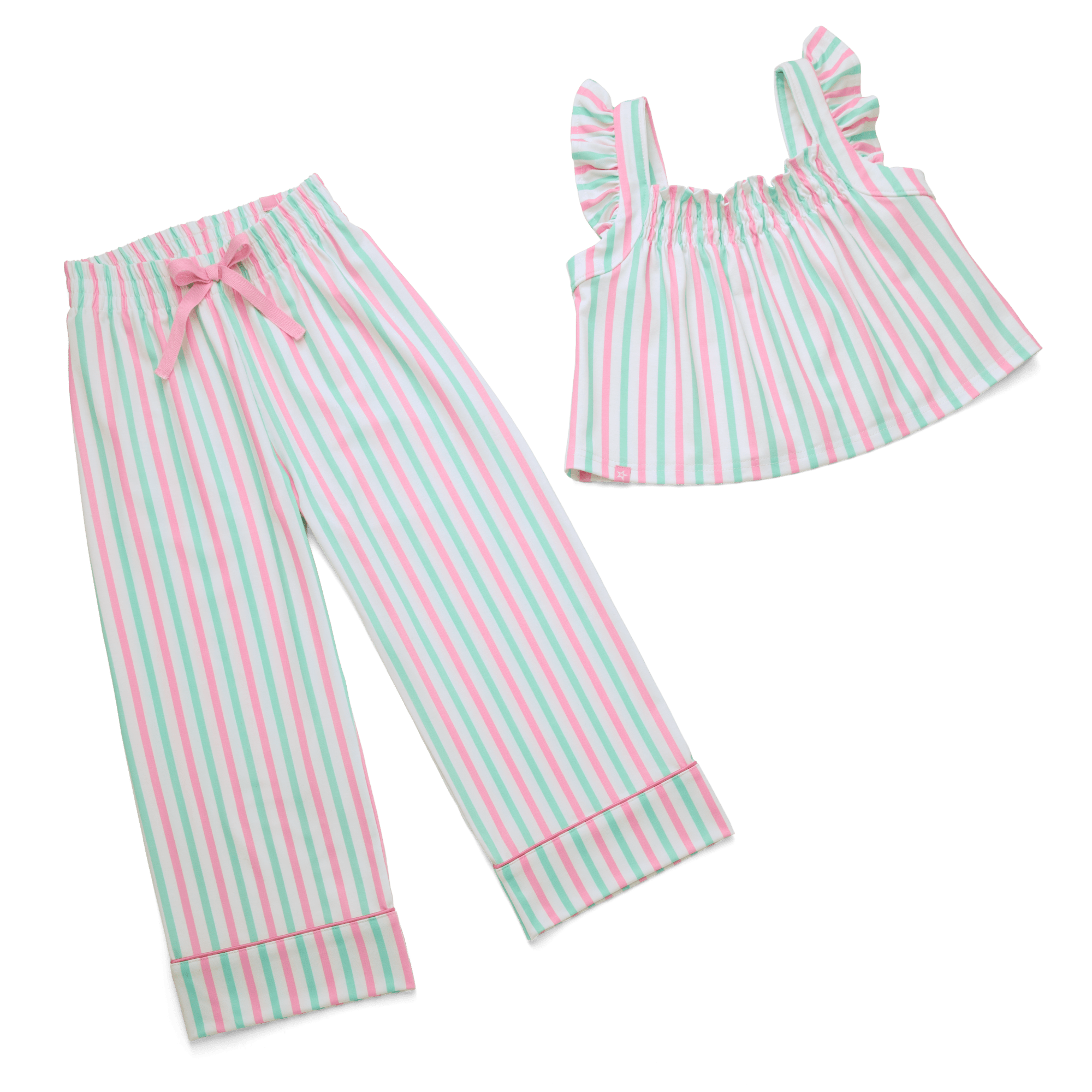 Raquel's Coastal Stripes Pajamas For Girls & 18-Inch Dolls - Image 7