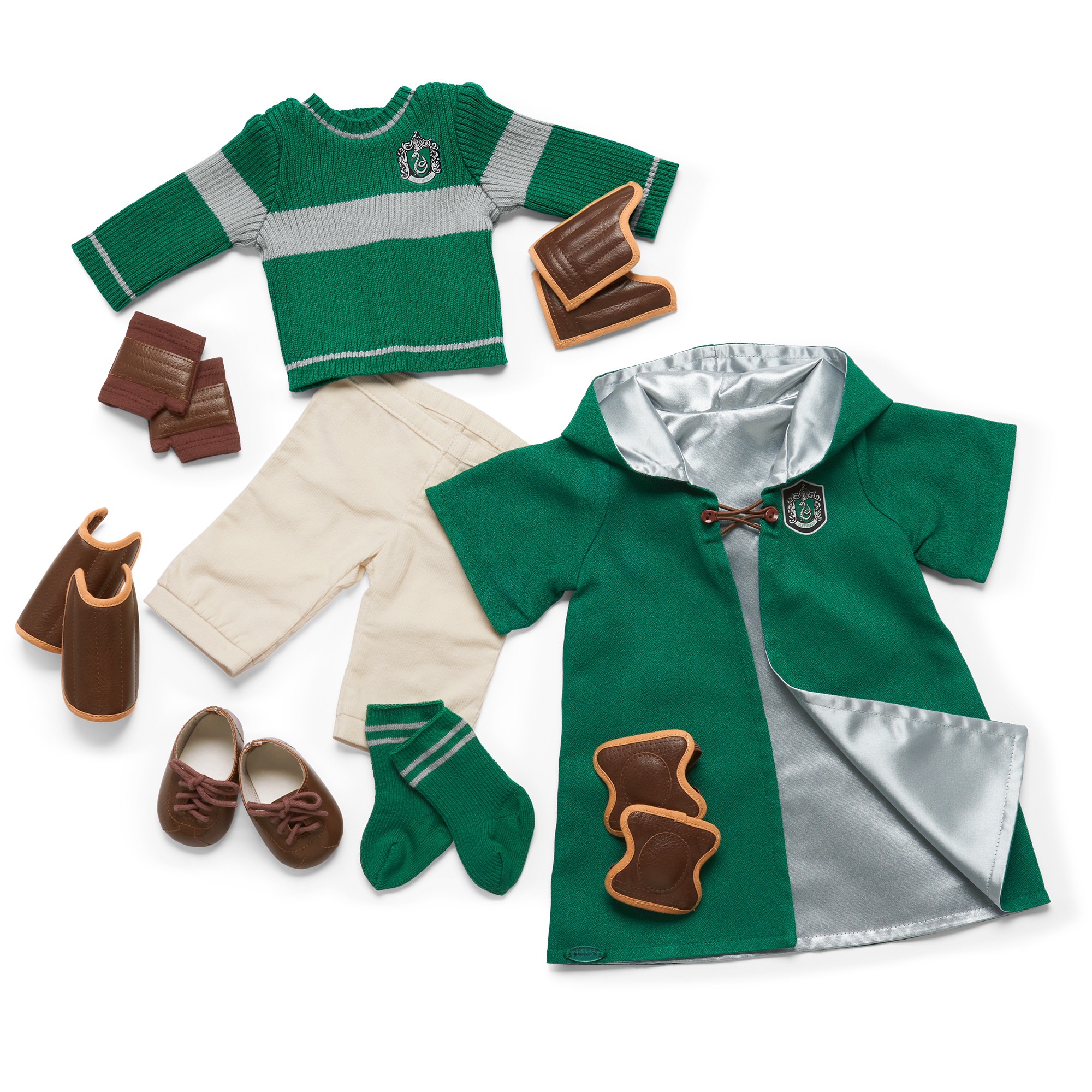 American Girl Slytherin Quidditch Uniform For 18-Inch Dolls