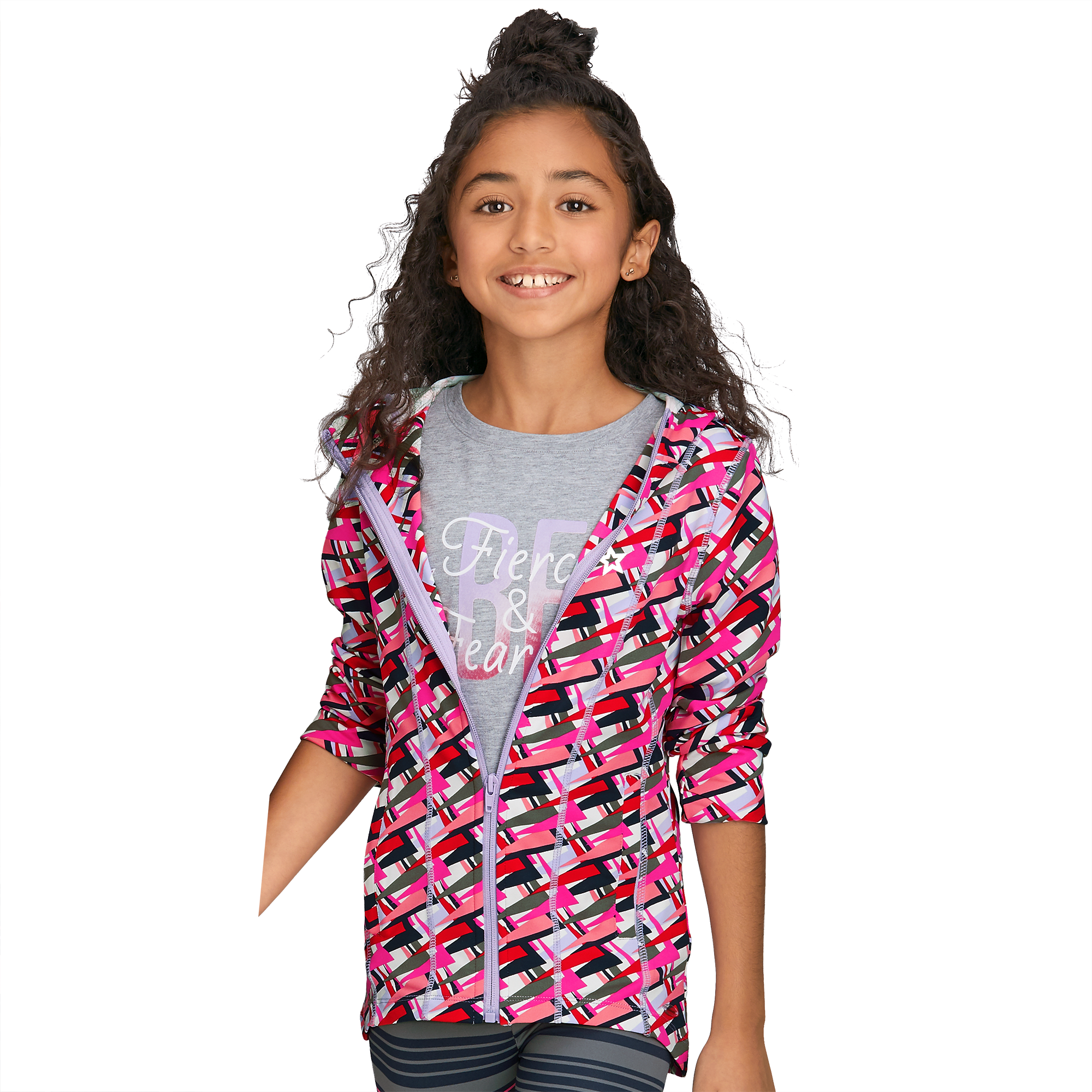 Feeling Fierce Print Jacket For Girls