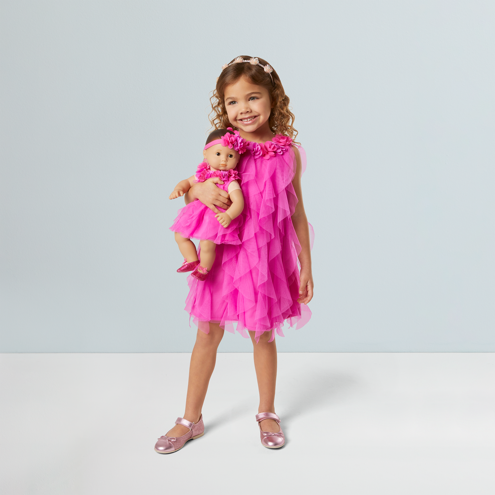 Party-Pink Birthday Dresses For Little Girls & Bitty Baby Dolls - Image 2