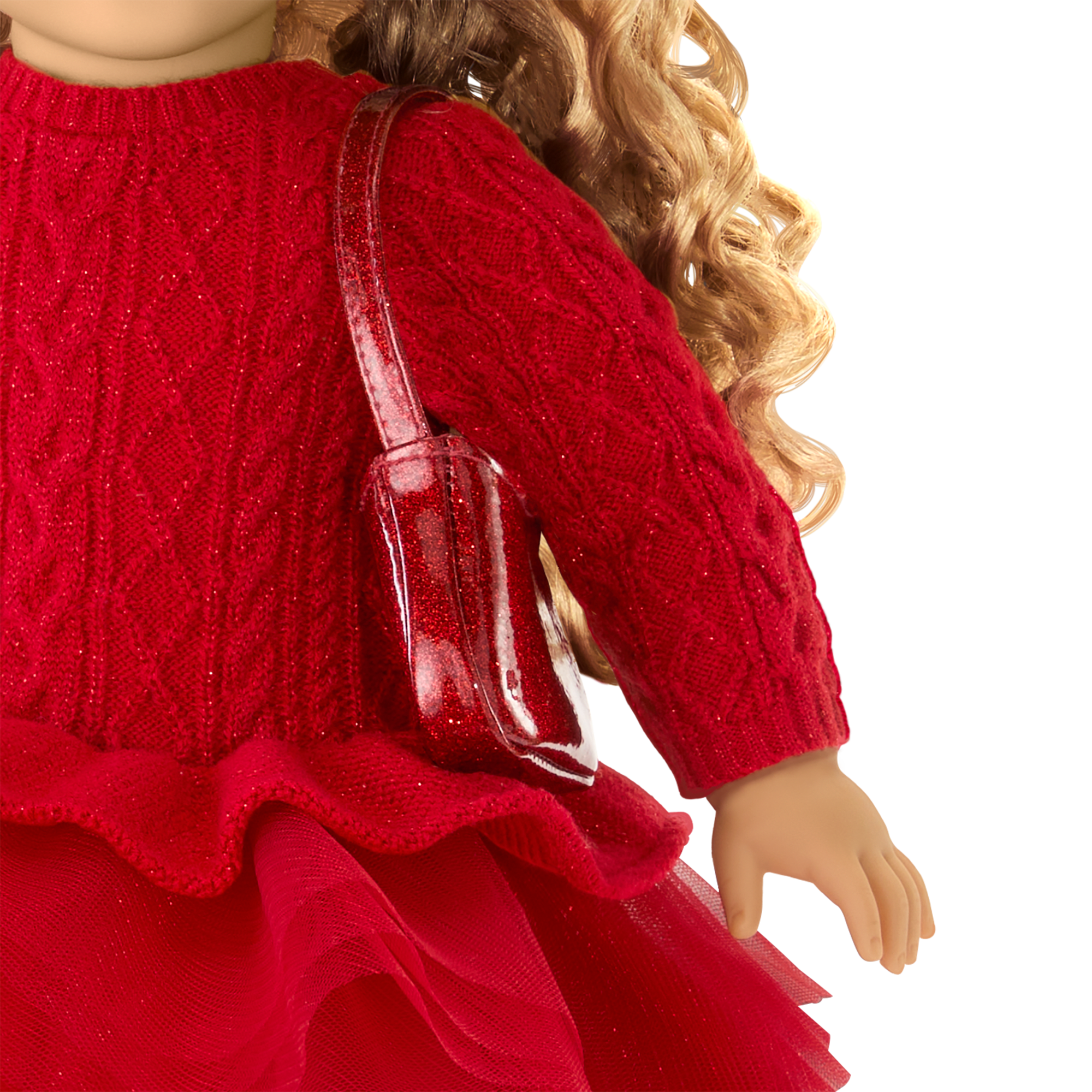 American Girl X Something Navy Crimson Sparkle Sweater Dress For 18-Inch Dolls - Image 5