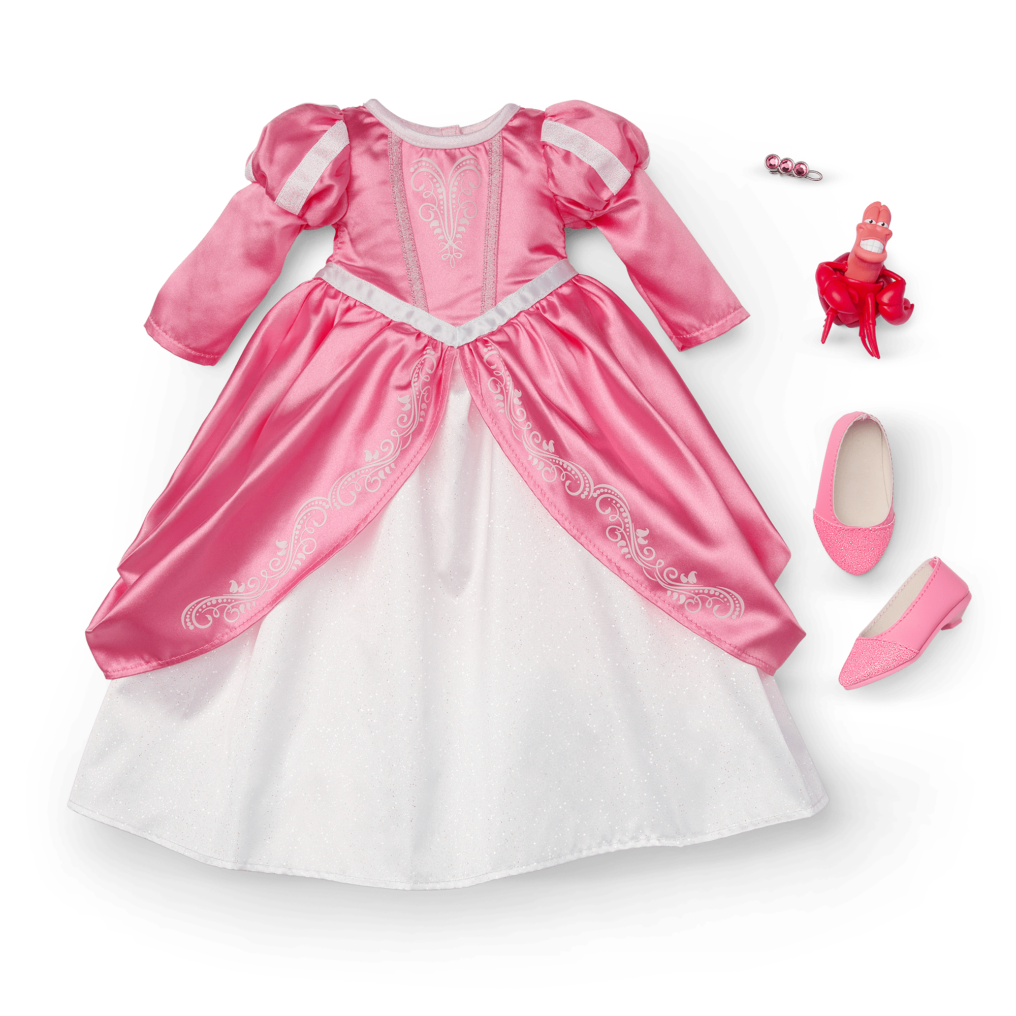 American Girl Disney Princess Ariel Castle Ball Gown, Sebastian & Accessories For 18-Inch Dolls