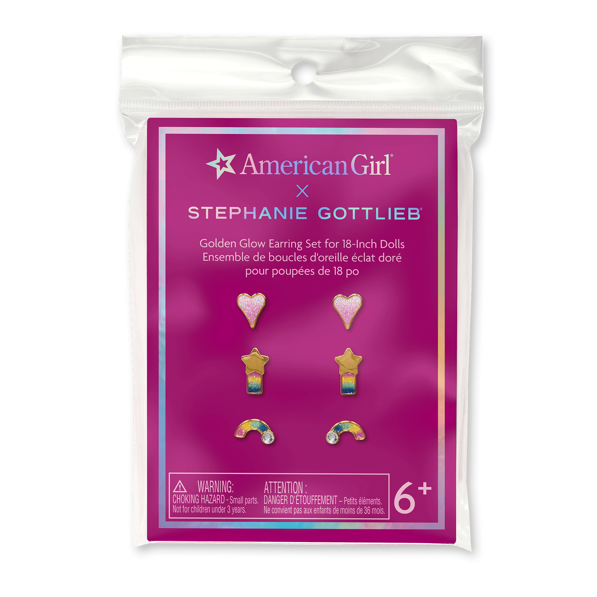 American Girl X Stephanie Gottlieb Golden Glow Earring Set For 18-Inch Dolls - Image 2